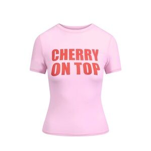 SKIMS Pink "Cherry On Top" Graphic Tee - Women